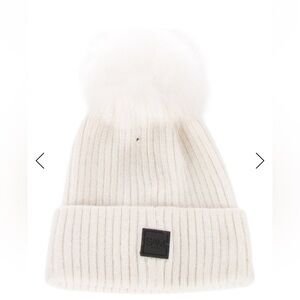 S.A.M New York Cream Ribbed Beanie White One Size
